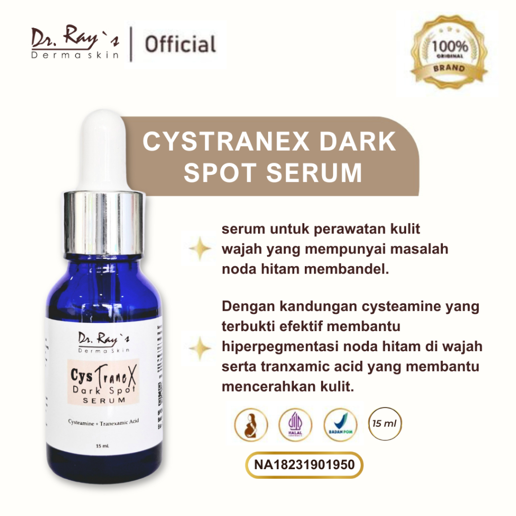 Dr. Ray's Derma Skin Cystranex Dark Spot Serum Penghilang Bintik Hitam Freckles Skincare Skin Care P