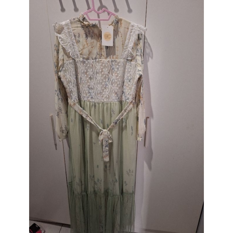 (NEW) gamis hijau sage