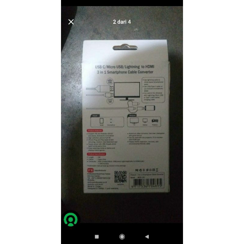 Kabel Mirroring Non MHL PX MHA-130