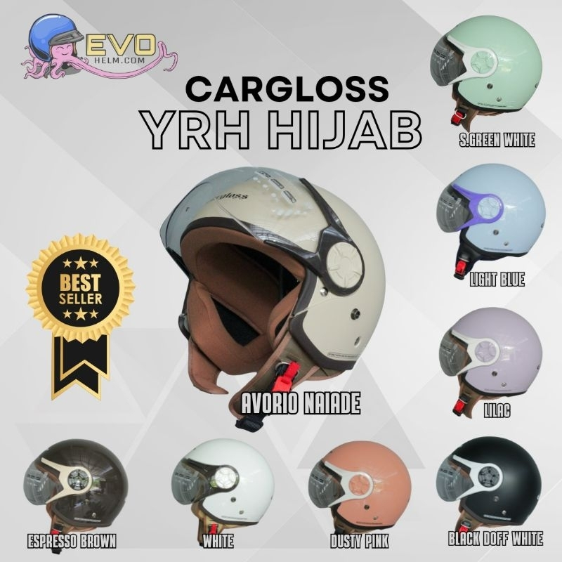 HELM CARGLOSS HIJAB YRH SOLID / MOTIF TERLENGKAP & TERLARIS ORIGINAL, CARGLOSS HELMET OFFICIAL STORE