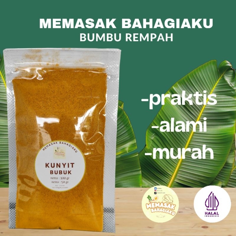 

kunyit bubuk 50 gram 100 gram /kunyit bubuk murni tanpa campuran/bumbu dapur / bumbu rempah / rempah bubuk/ bumbu masak / kunyit bubuk murni