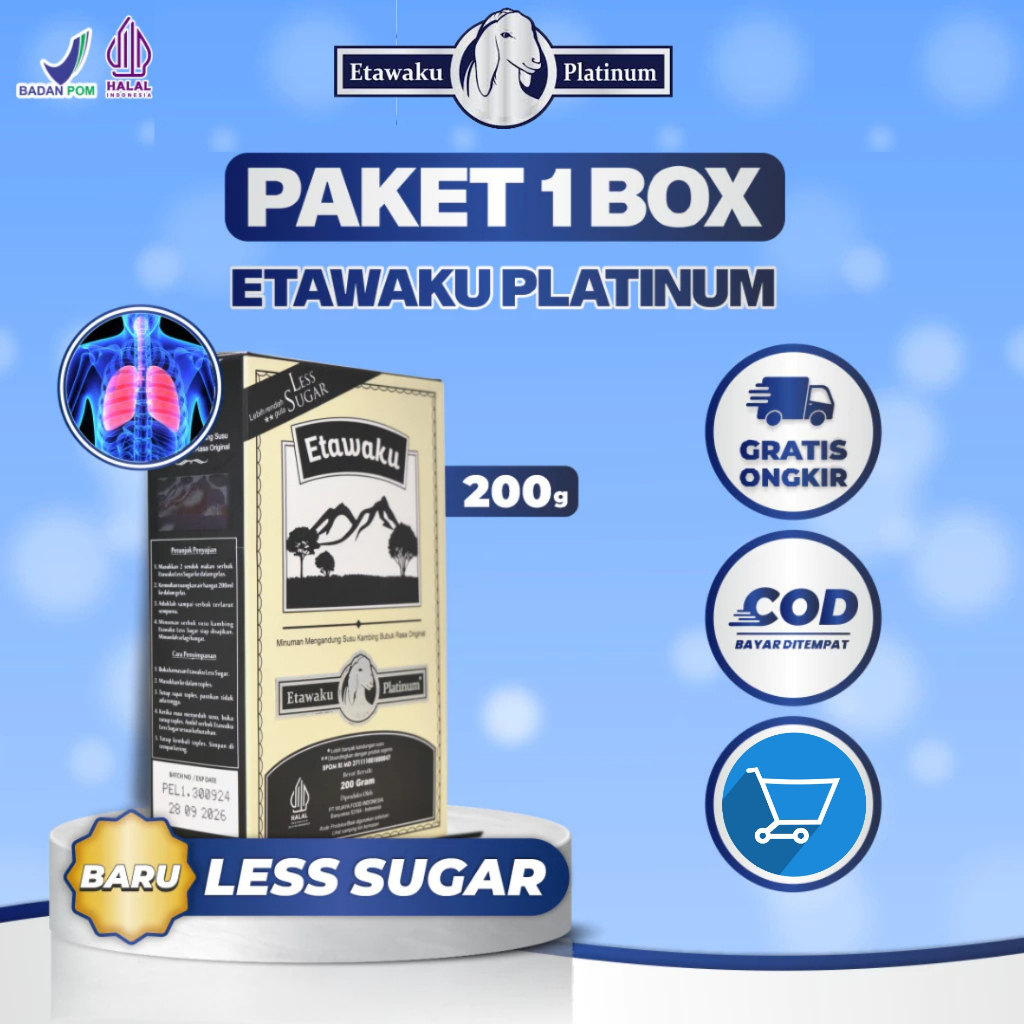 

Etawaku Less Sugar 200 gram - Etawaku Platinum Susu Kambing Etawa Terbaik Original