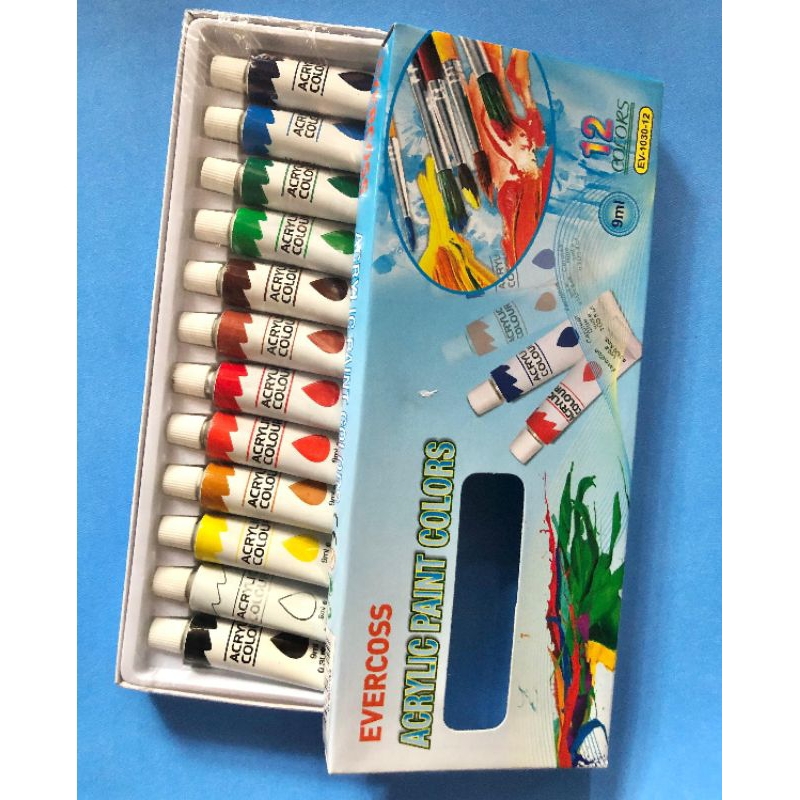 

cat ACRYLIC set 12 warna EVERCOSS 9ML setara v- teck