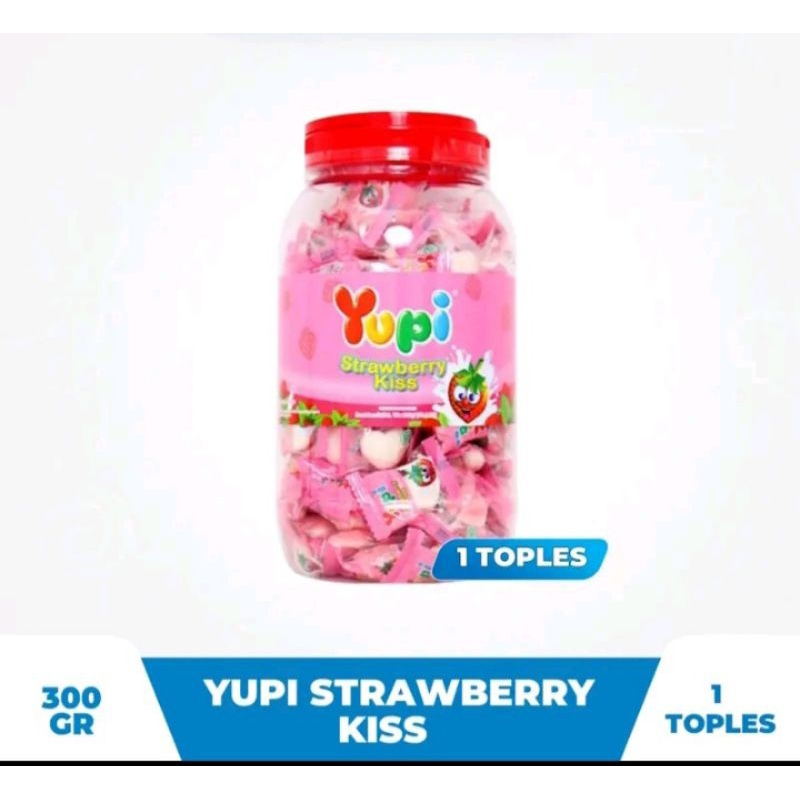 

YUPI Kemasan Toples / Permen YUPI Strawberry Kiss / YUPI Jar 300gr