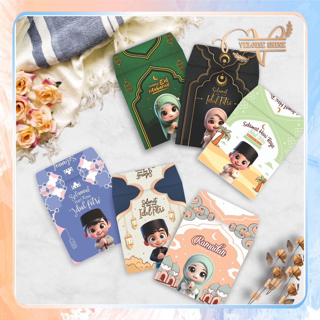 

VLSHINE Paket 10 pc Amplop Lebaran Idul Fitri 2025 Amplop Angpao Idul Fitri Amplop Anak Amplop THR