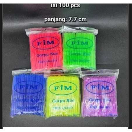 Garpu Kecil Plastik Warna isi 100pcs