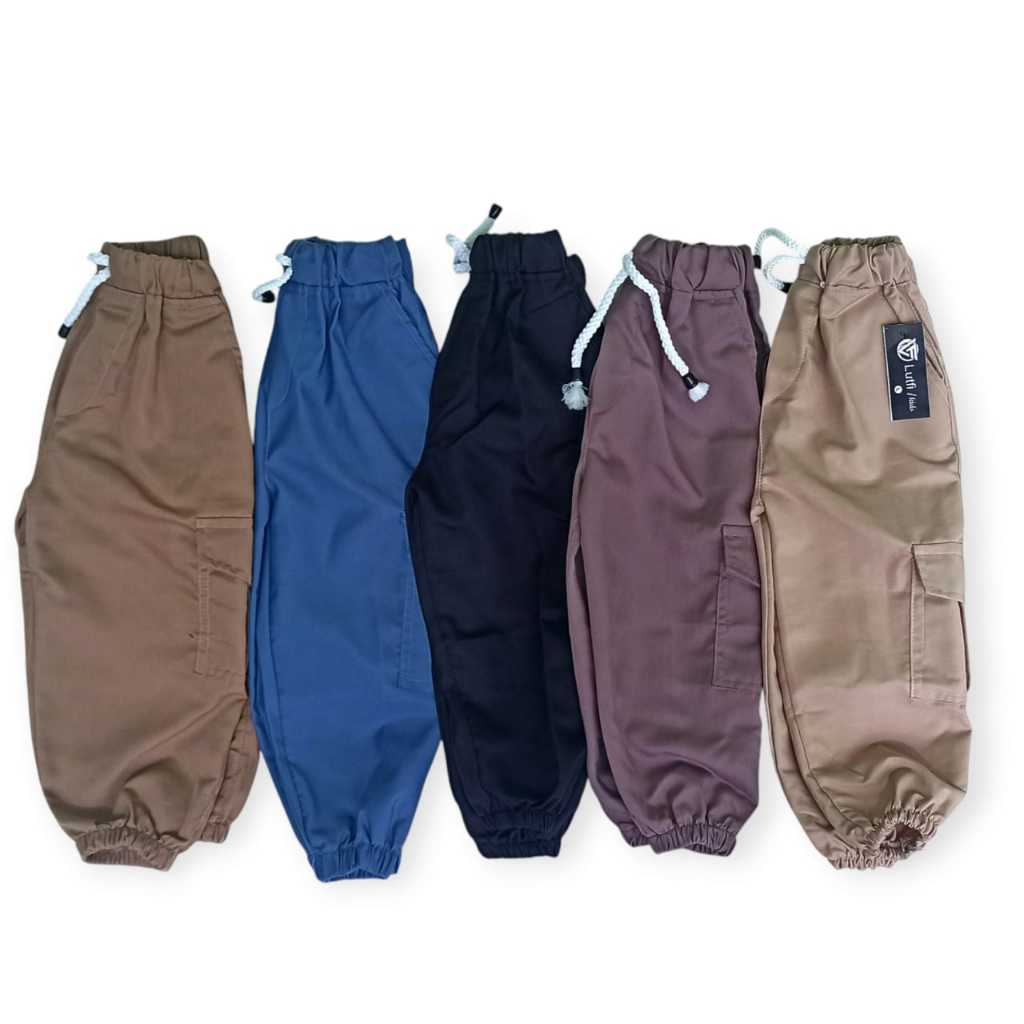 Celana cargo jogger anak 6-7 Tahun cewek cowok celana cargo anak unisex Celana cargo jogger anak 6-7