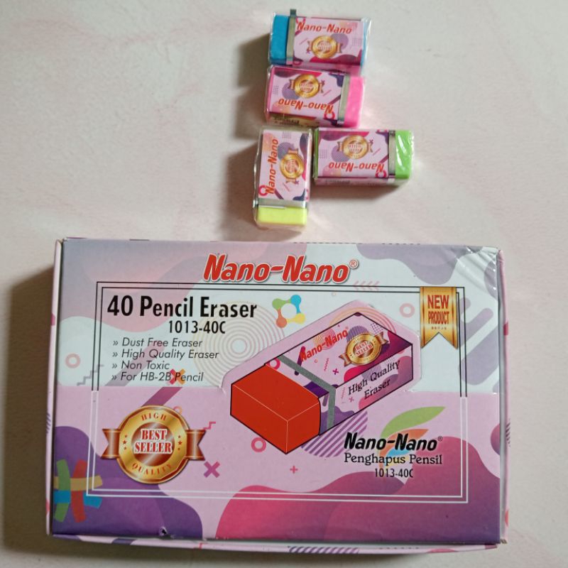 

STIP / PENGHAPUS WARNA WARNI NANO HARGA PER BOX ISI 40 PCS MURAH DAN GROSIR