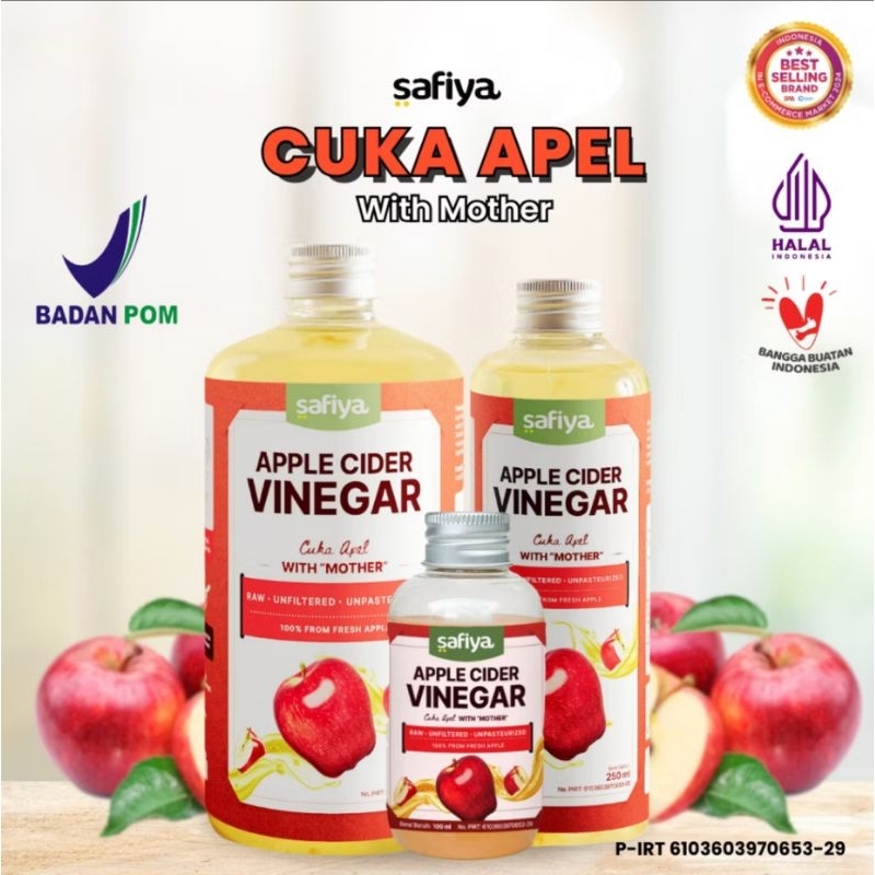 

Safiya Cuka Apel 500 ML Apple Cider Vinegar With Mother 100% Asli