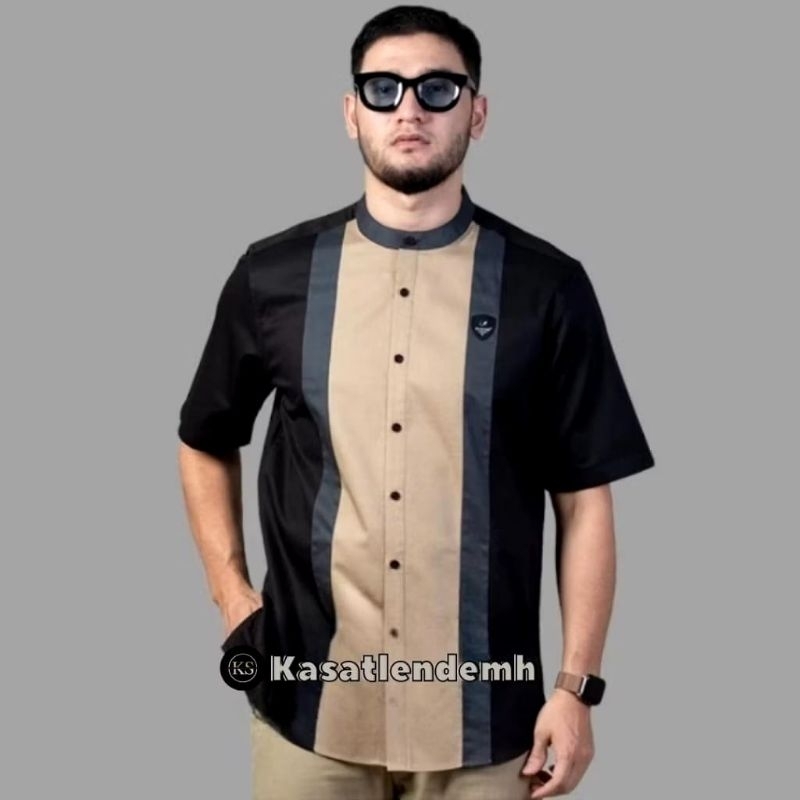 KOKO BATIK PRIA KEKINIAN//Baju Muslim Pria-Batik Kombinasi