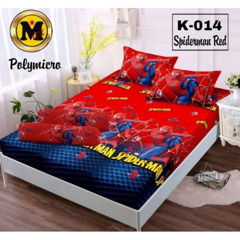 SPREI KARAKTER HOMEMADE MOTIF SPIDERMAN SIZE KASUR 180*200 & 120*200