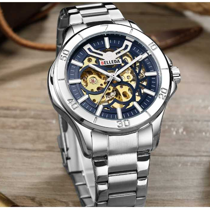 Jam Tangan Belleda 9482 Automatic Fashion Pria Mewah Anti Air 3 Atm Watches Original