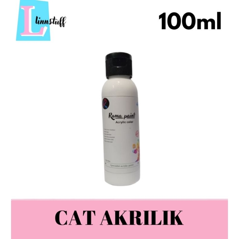 

Cat akrilik lukis warna putih 100ml dapat diaplikasikan dikain, baju, topi dll acrylic paint cat lukis