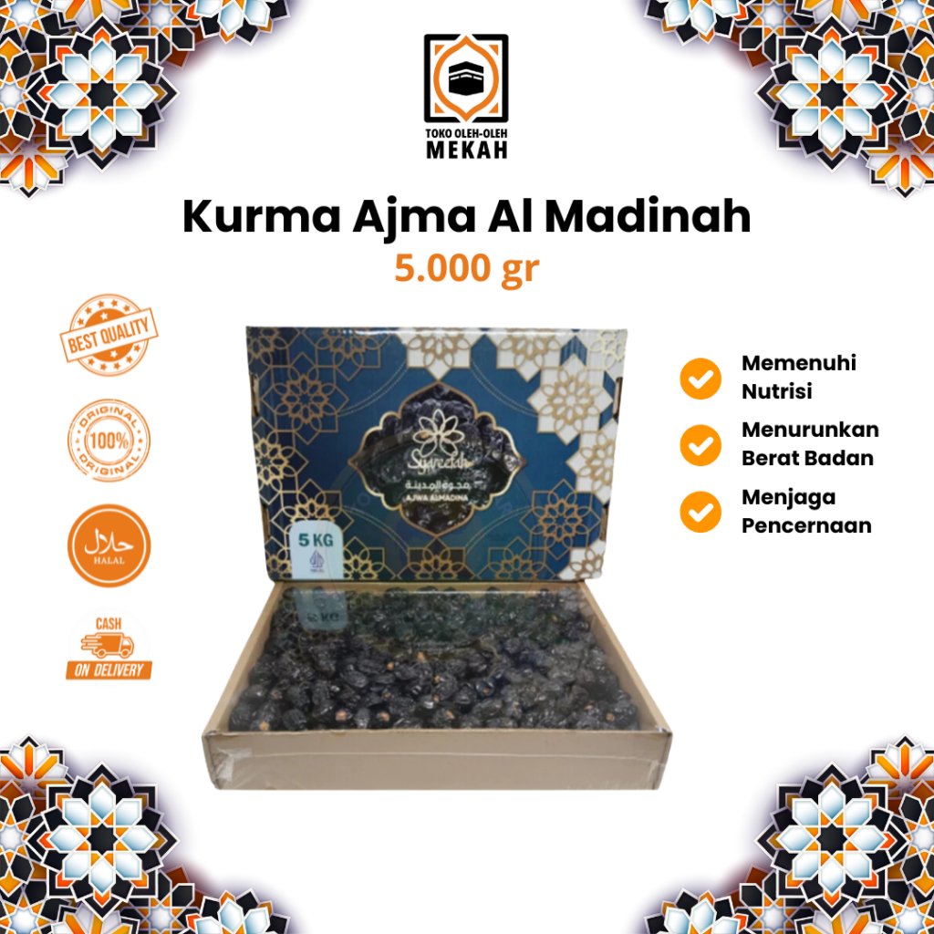 

Kurma Ajwa Madinnah Palm 5Kg Premium Dates Nabi Oleh Oleh Haji Souvenir Umroh