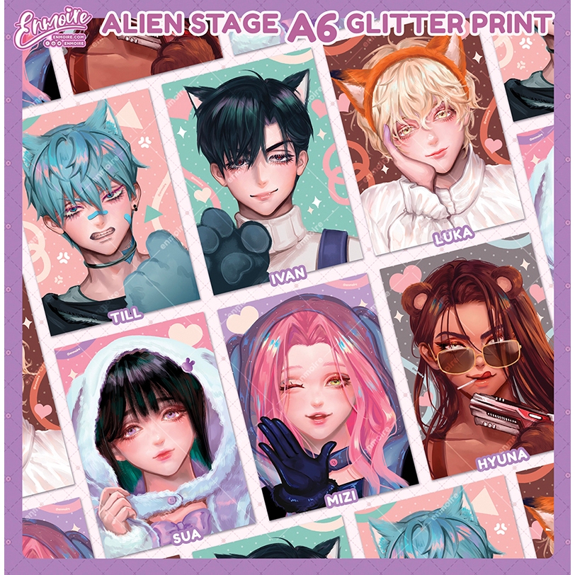 

ALNST glitter mini artprint (A6) - Ivan, Till, Mizi, Sua, Luca, Hyuna