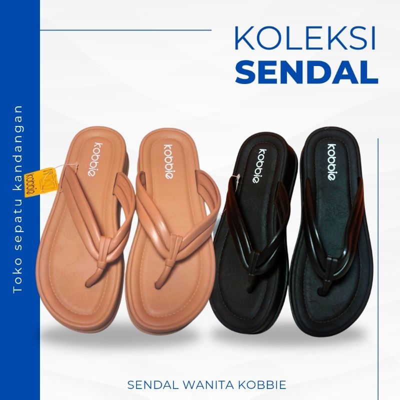 Sandal Jepit Karet Plastik Jelly Tahan Air Kobbie Original 100% - Sendal Cewek Perempuan Wanita