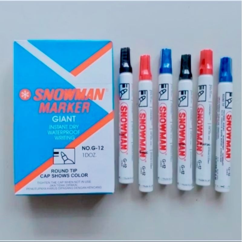 

spidol snowman besar permanen papan tulis biru hitam