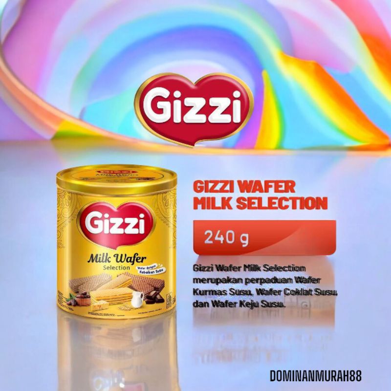 

GIZZI WAFER MILK SELECTION KEMASAN KALENG 240 GRAM / KUE LEBARAN