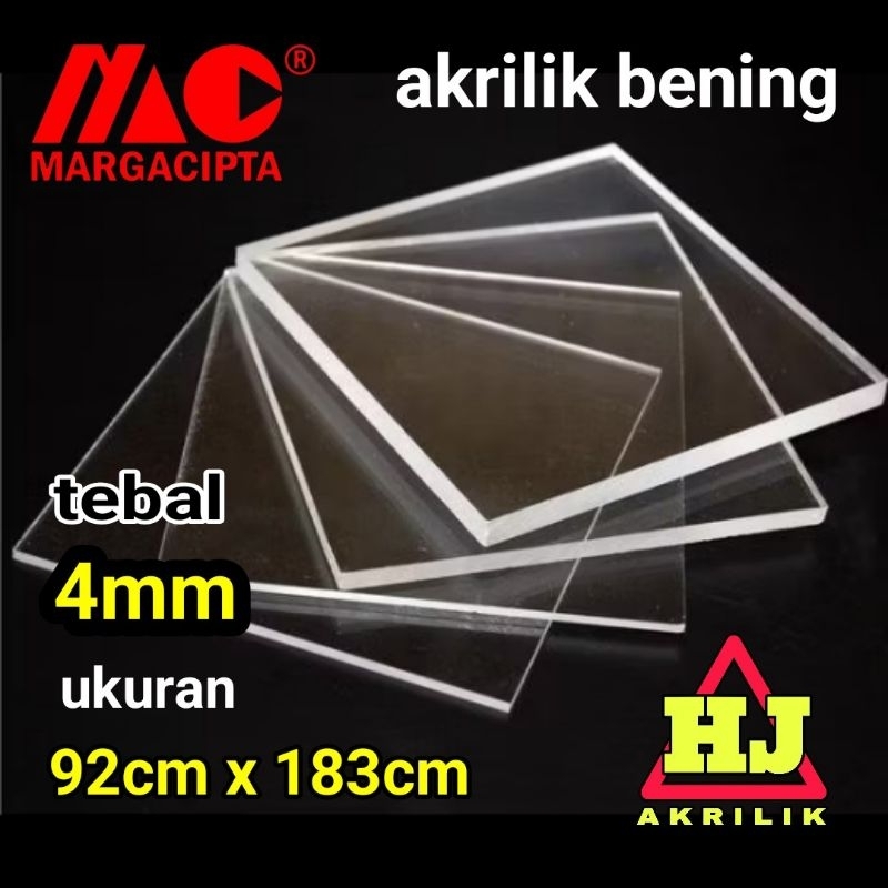 

akrilik 4mm bening 92 x 183 akrilik lembaran marga cipta