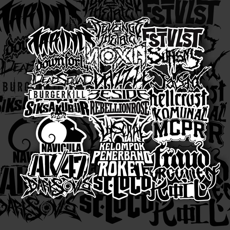 

STICKER BAND METAL INDONESIA 25pcs ( 3-5 cm ) DIE CUT