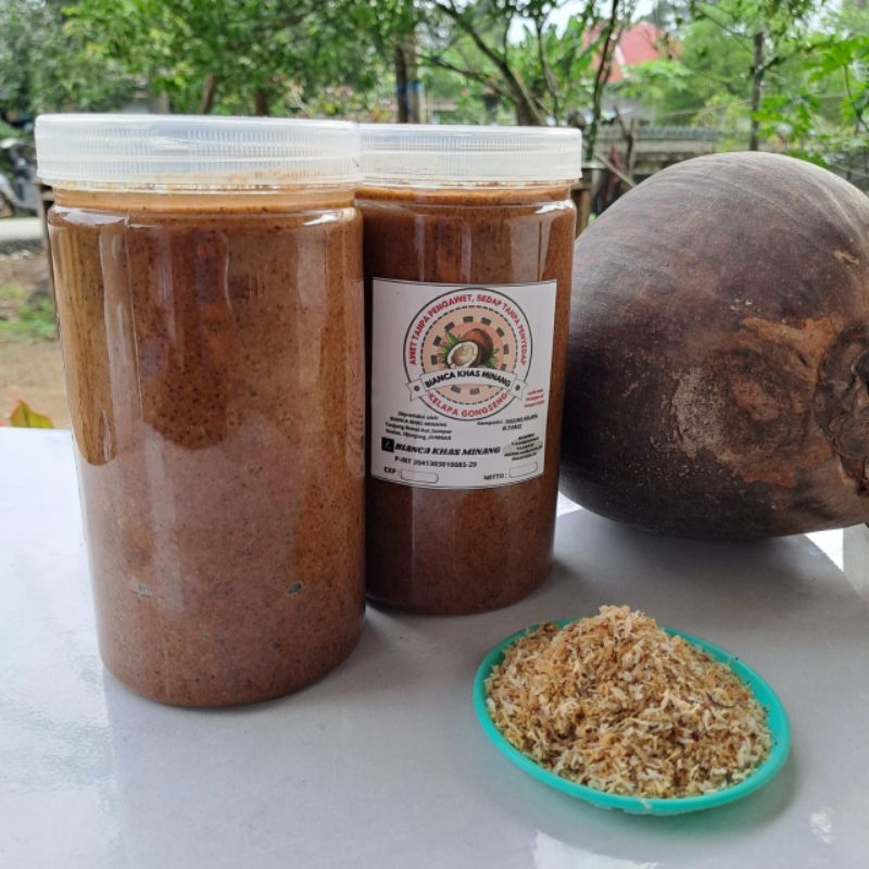 

1 kg kelapa Gongseng + toples / kelapa sangrai bumbu tambahan masak rendang, ambu-ambu