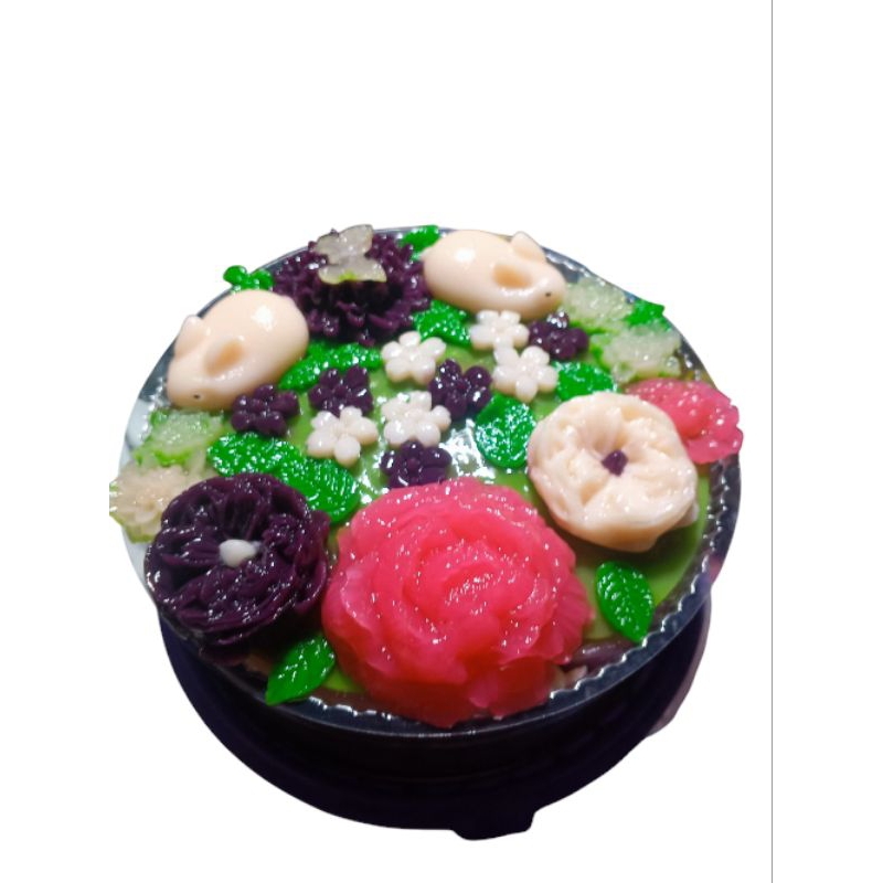 

puding hias bentuk bunga custom warna diameter 18cm