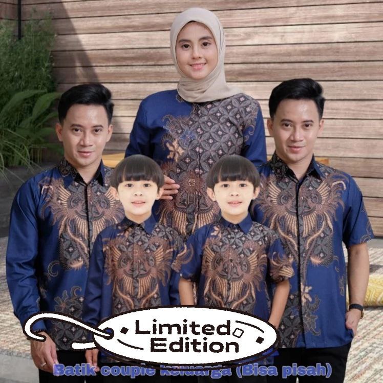 Couple Batik Keluarga Ayah pasangan & anak laki laki// Atasan Batik Cowok Dan Cewek tunik Dewasa