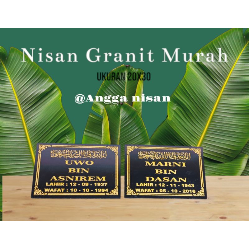 Nisan Nama granit ukuran 20X30