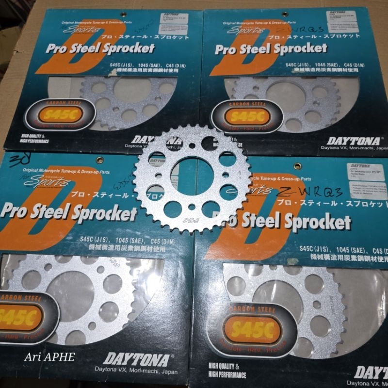 gear gir belakang DAYTONA PRO STEEL SPROCKET original japan slim 415 35 36 37 38 39 40 41 47 KPH - k