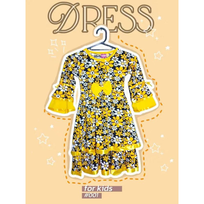 Dress Anak Motif Bunga| Dress Muslim anak| Dress Murah