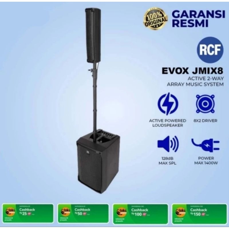 RCF Evox JMix8 | RCF Evox JMix-8 Active Array Portable Music System