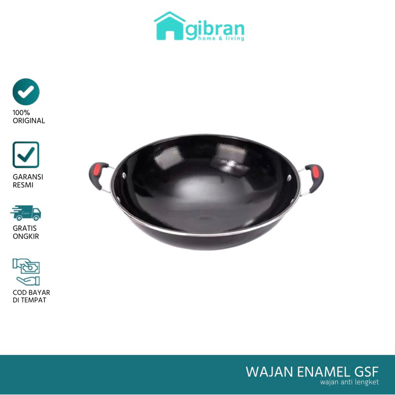 Wajan Anti Lengket GSF Wajan Enamel 34cm