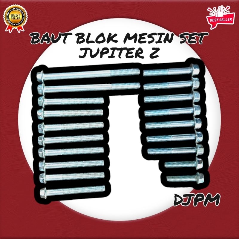 Baut Blok Mesin 1Set 19Pcs Buah Biji Yamaha Jupiter Z MX Old Lama Good Quality