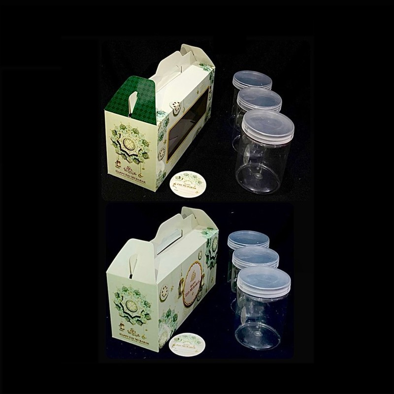 

5 Pcs Gable Box Idul Fitri Hijau Muda Packaging Parcel Kue Lebaran Ukuran 10x28x14 cm
