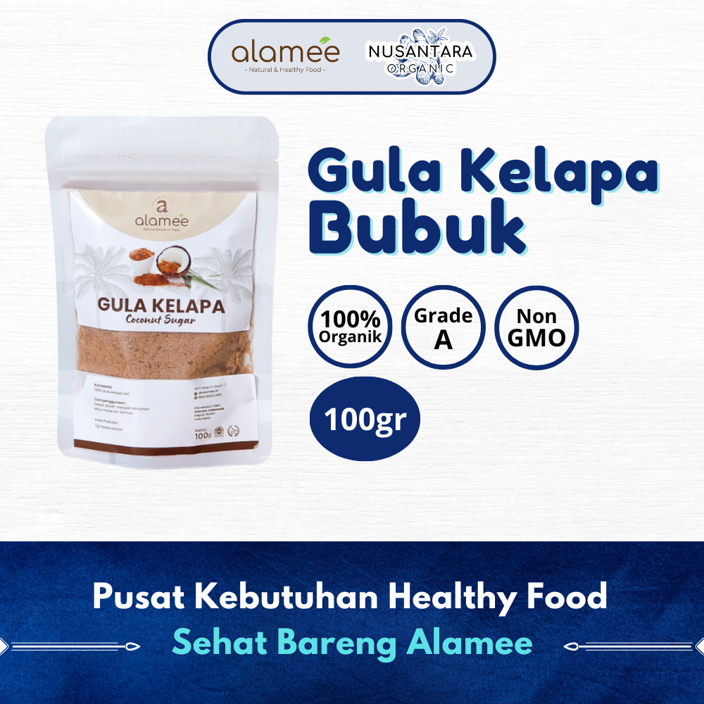 

ALAMEE 100gr Gula Kelapa Organik Coconut Sugar Asli Bubuk Powder Natural Nusantara Organic