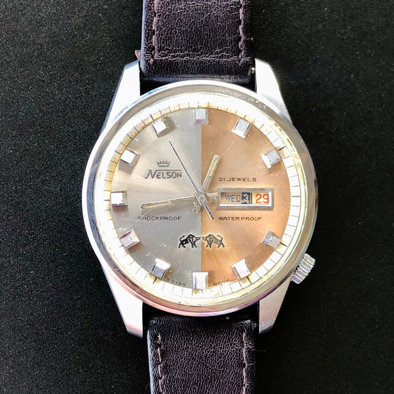 JAMTANGAN PRIA ORIGINAL SWISS NELSON YINYANG / ARLOJI KUNO LAWAS