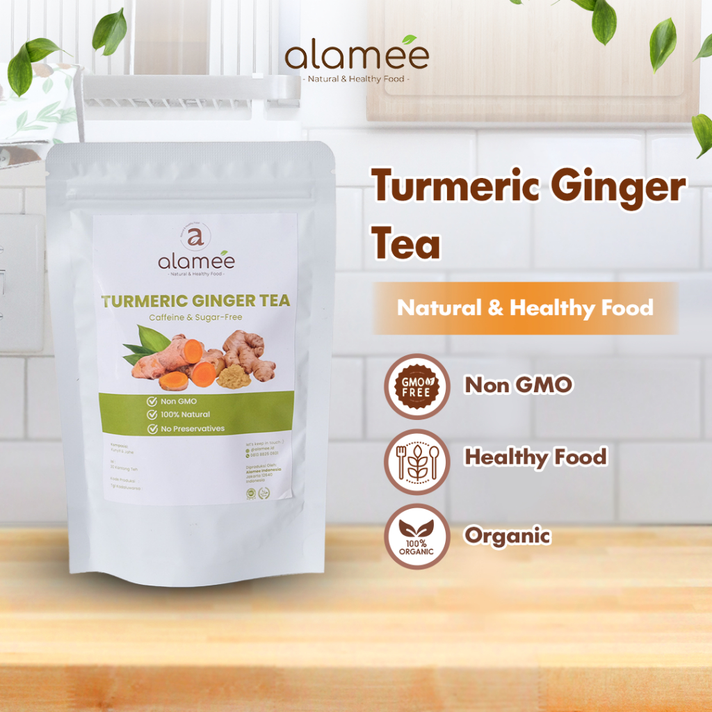 

ALAMEE Teh Herbal Turmeric Ginger Tea Kunyit Jahe Herbal Minuman Sehat Alami