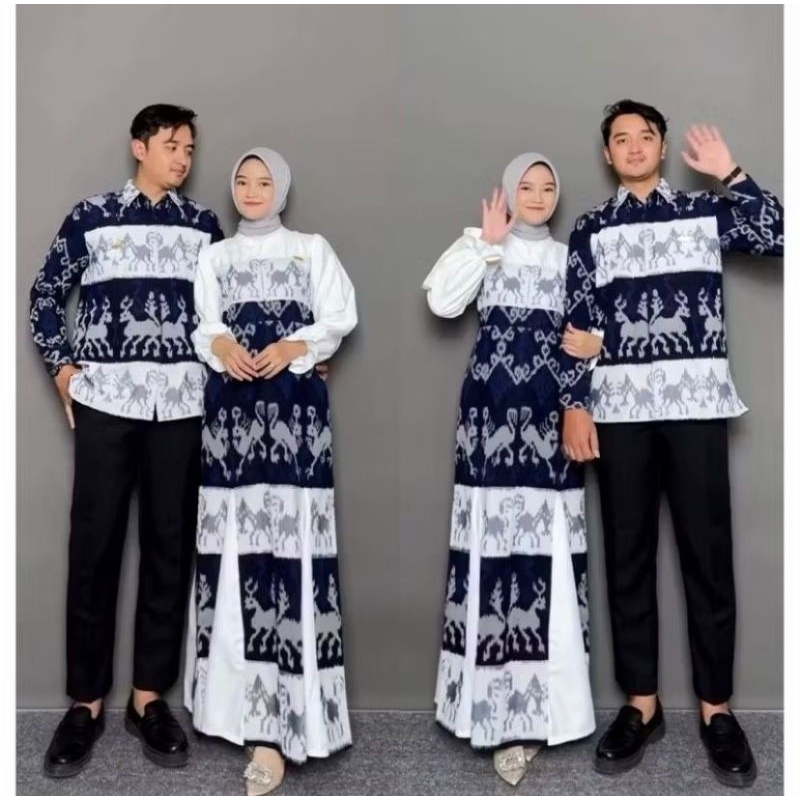 baju Tenun couple outfit viral outfit raya gamis raya gamis tenun jepara couple prewedding gamis kin