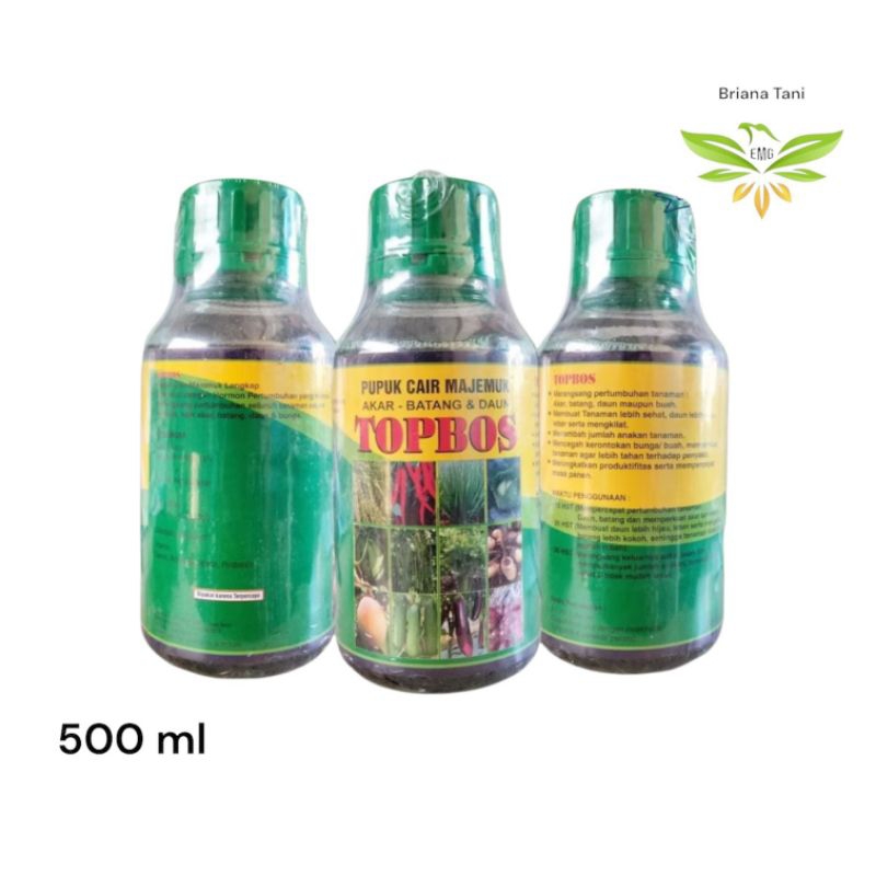 ￼Pupuk Cair TOPBOS Daun Akar Batang Topbos 500ml NPK 15% Unsur Mikro : S, Fe, B, Ca, Zn, Mgo hibaflo