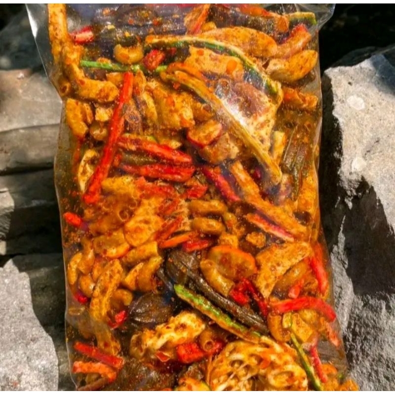 

seblak kering pedas daun jeruk, seblak mix pedas,seblak campur , seblak mix 500gr,