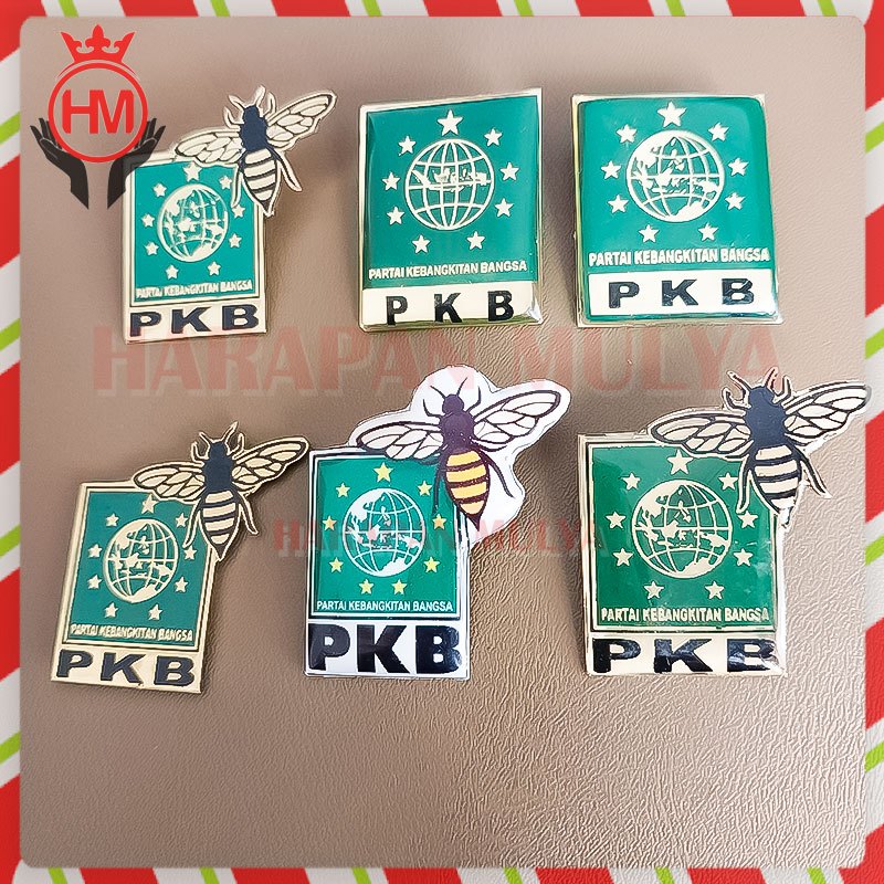 Pin PKB Lebah Logo Baru Bros Partai PKB Warna Gold Pin Bros Partai PKB - Harapan Mulya