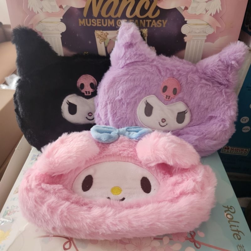 

Pouch Tempat Pensil Bulu Tebal Sanrio Melody Kuromi