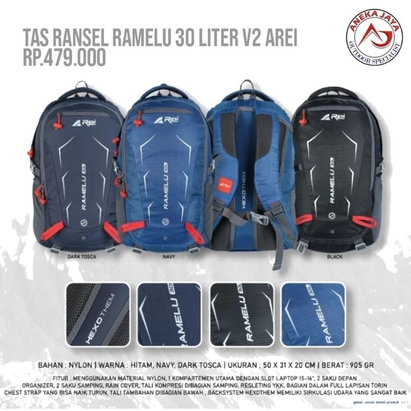 TAS RANSEL AREI RAMELU 30 LITER