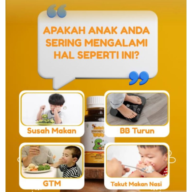 

QH Sohoney Jr - Multivitamin Penambah Nafsu Makan Anak Madu Anak