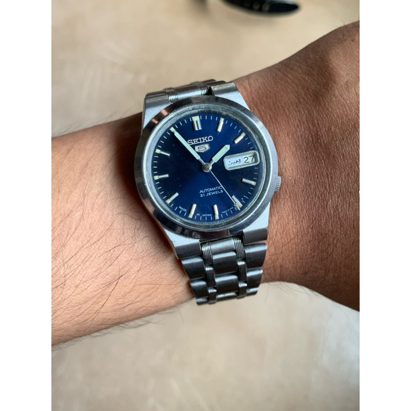 seiko 5 7s26 automatic original blue dial