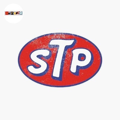 

sticker STP oil logo rounded stiker retro motorsport vintage
