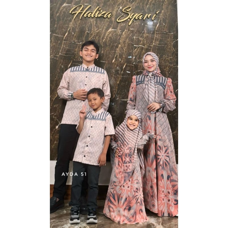 AYDA 51 | FAMILY SET SARIMBIT 2025 BY HALIZA STYLE HALIZA SYARI / COUPLE SET FAMILY / BAJU LEBARAN I