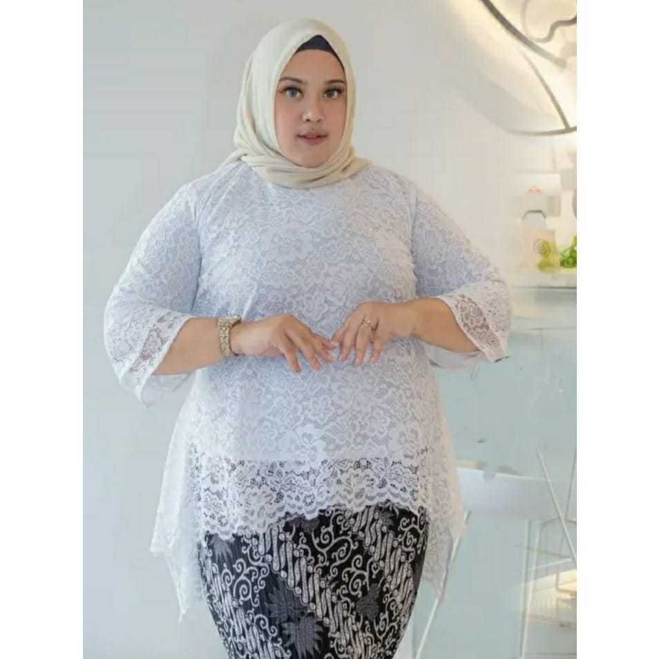 ATASAN RINJANI / TERBARU ATASAN KEBAYA BROKAT JUMBO / ATASAN KEBAYA BIG SIZE / KEBAYA RINJANI LD 130