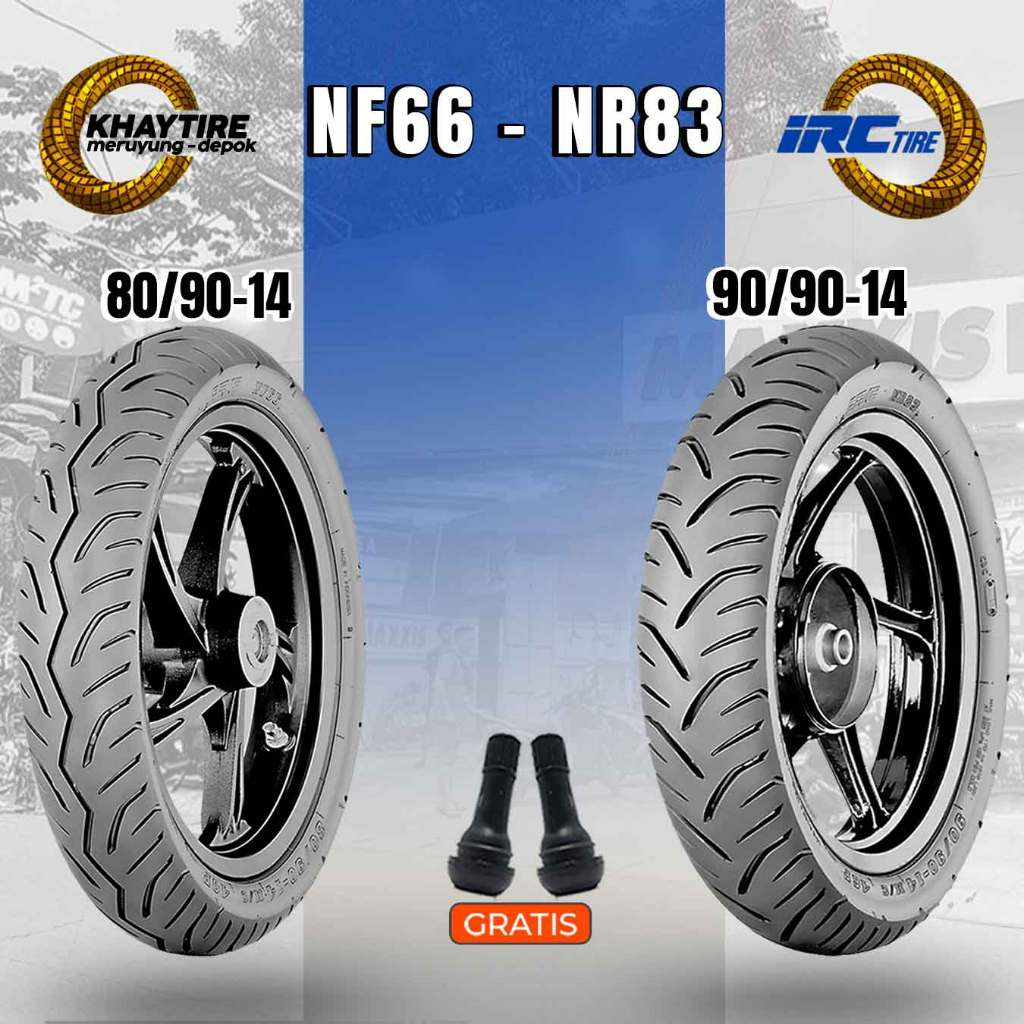 Paket Ban Motor Matic IRC NF66 80/90-14 + NR83 90/90-14 Tubeless