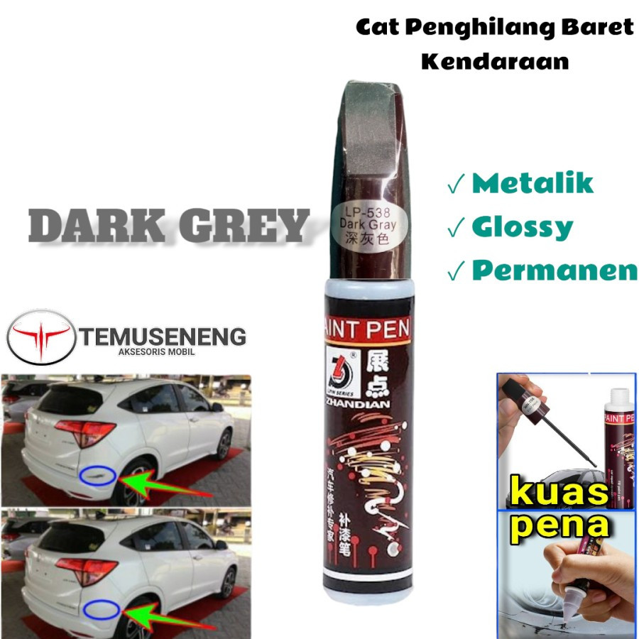Cat Dark Grey Metalik Abu Tua Spidol Cat Penghilang Baret Lecet Gores Body Mobil Motor Kendaraan